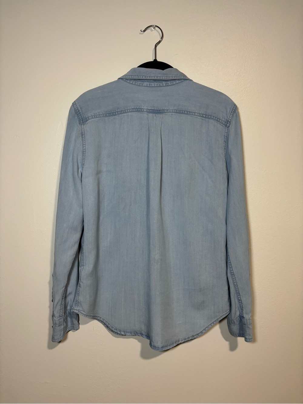 Chaps Light Blue Denim Button-Front Shirt - Picture 7 of 8